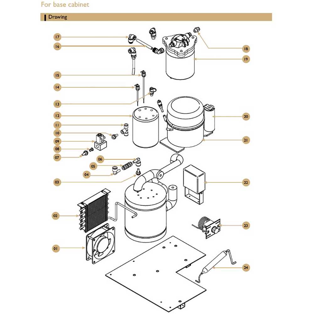 Reservdelar -  CQube MF04 CO2 och MF13 CO2, LF04 CO2, LF13 CO2 - CO2 for base cabinet
