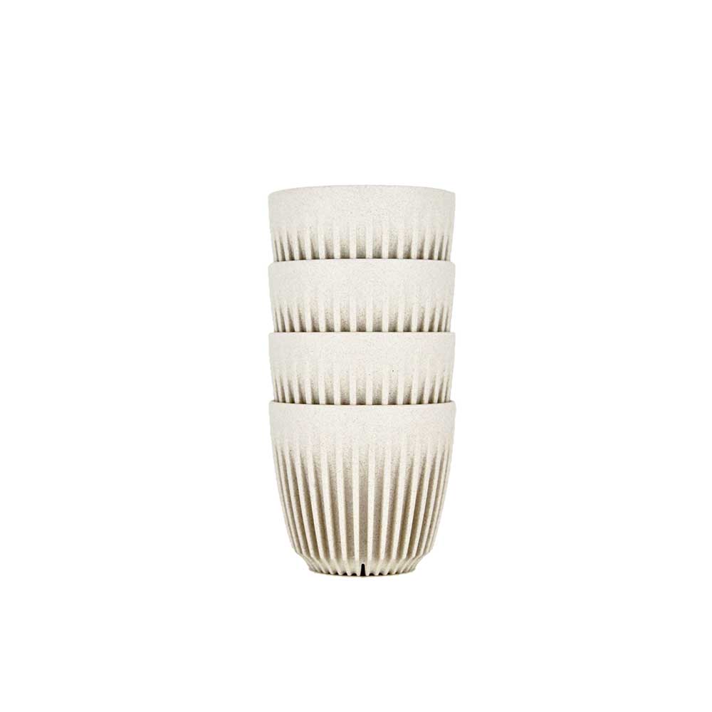 HuskeeCups - Take Away mugg  - Tillverkad av restprodukter från kaffebönan - Naturfärgad - 4-pack - 4