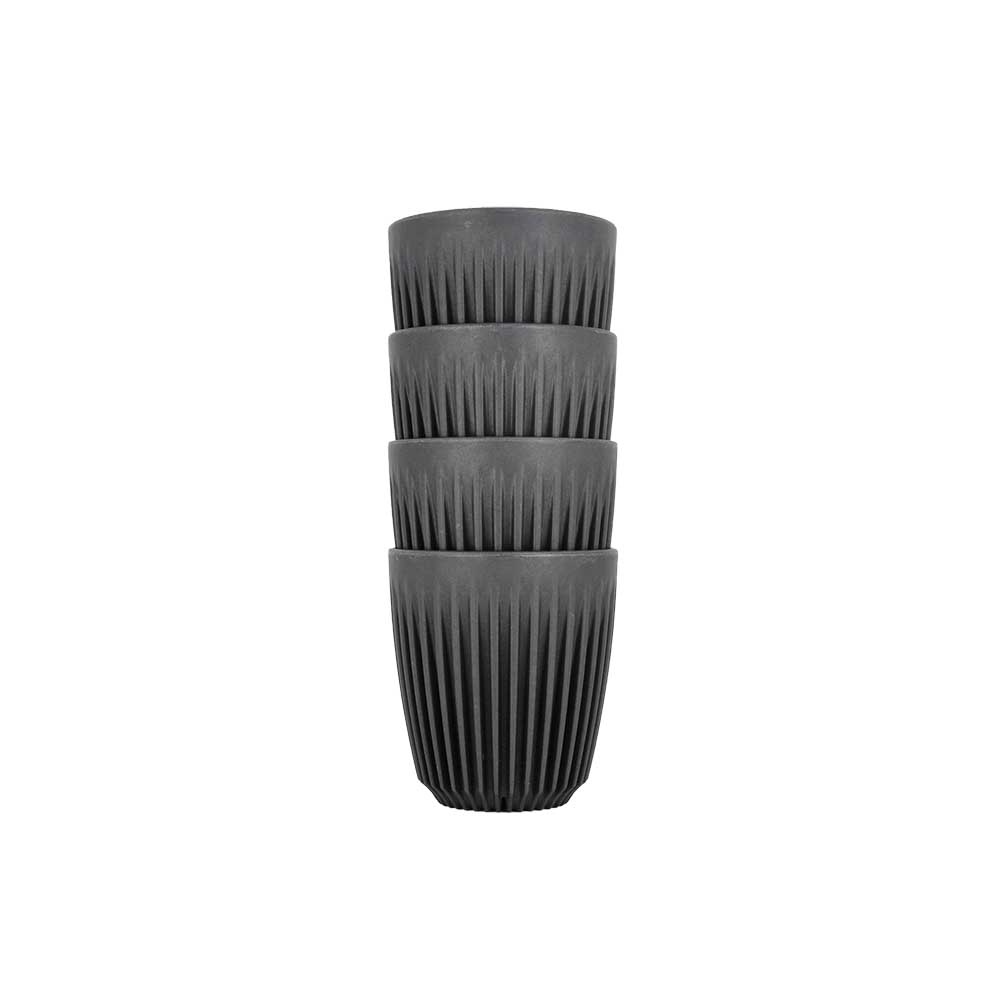 HuskeeCups - Take Away mugg - Tillverkad av restprodukter från kaffebönan - Kolfärgad - 4-pack - 3