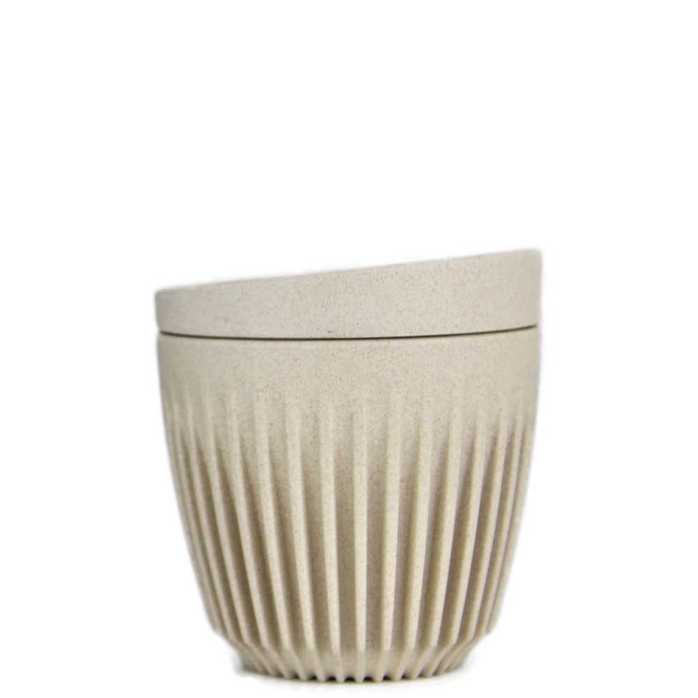 HuskeeCups - Take Away mugg med lock - Tillverkad utav restprodukter från kaffebönan - Naturfärgad - 4