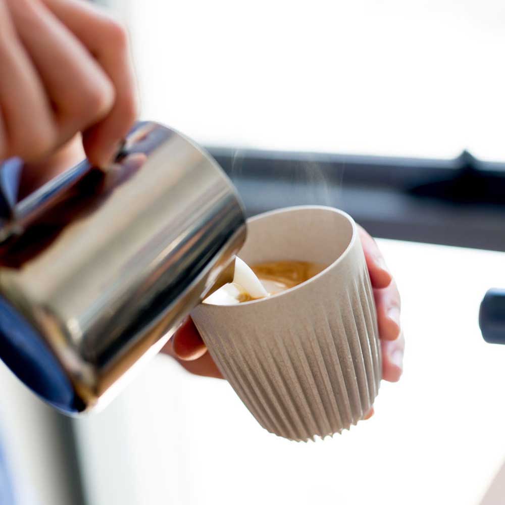 HuskeeCups - Take Away mugg med lock - Tillverkad utav restprodukter från kaffebönan - Naturfärgad - 7