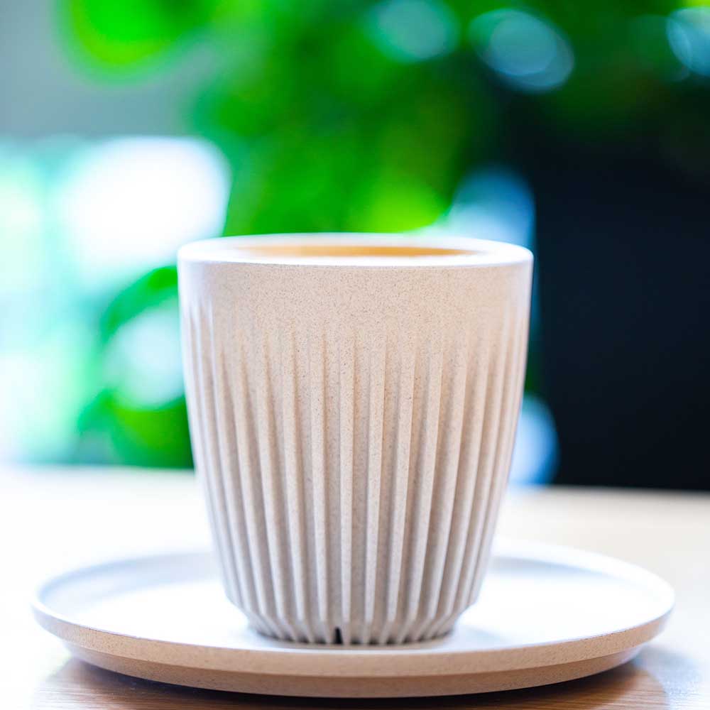 HuskeeCups - Fat 4-pack - Tillverkad av restprodukter från kaffebönan - Naturfärgad - 2