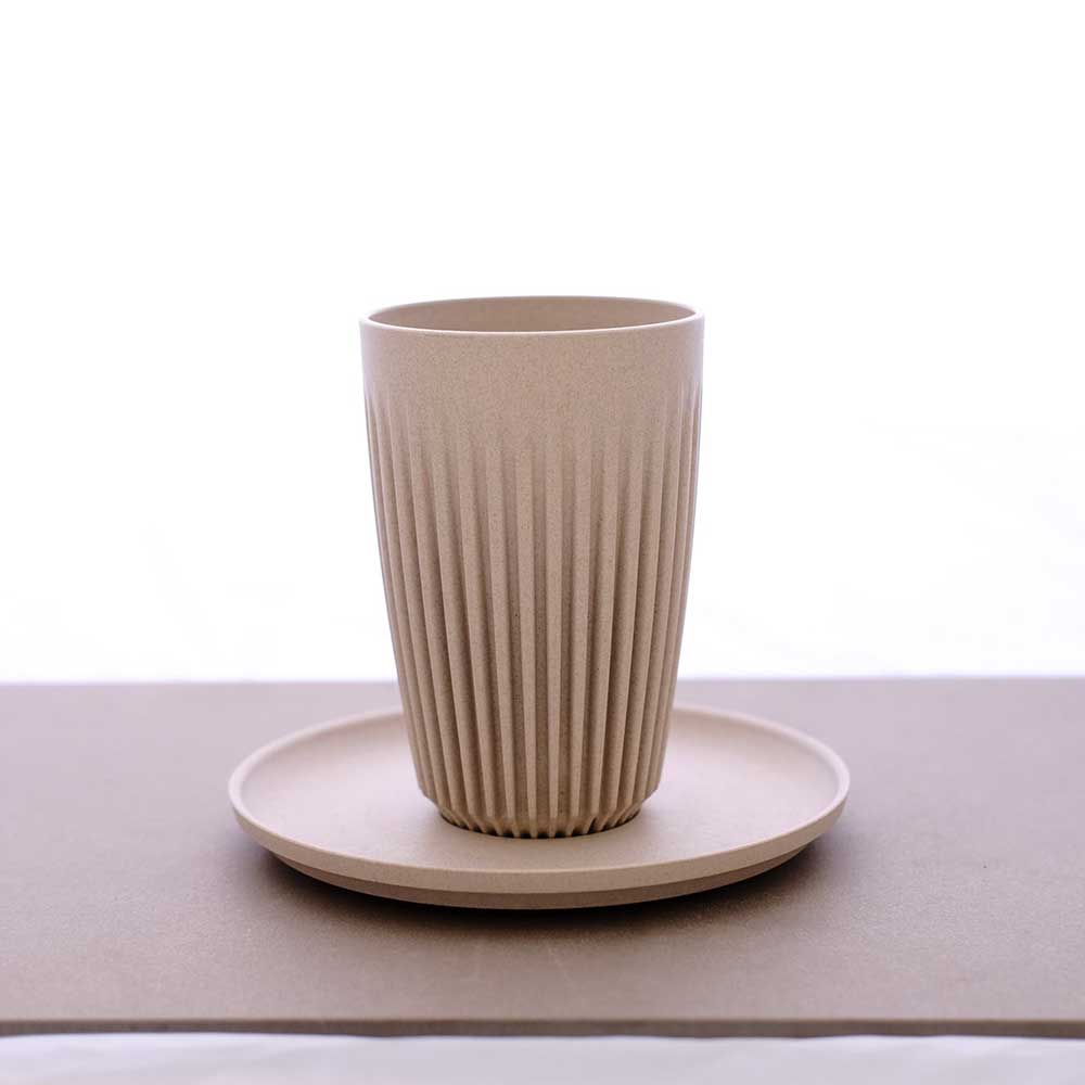 HuskeeCups - Fat 4-pack - Tillverkad av restprodukter från kaffebönan - Naturfärgad - 3