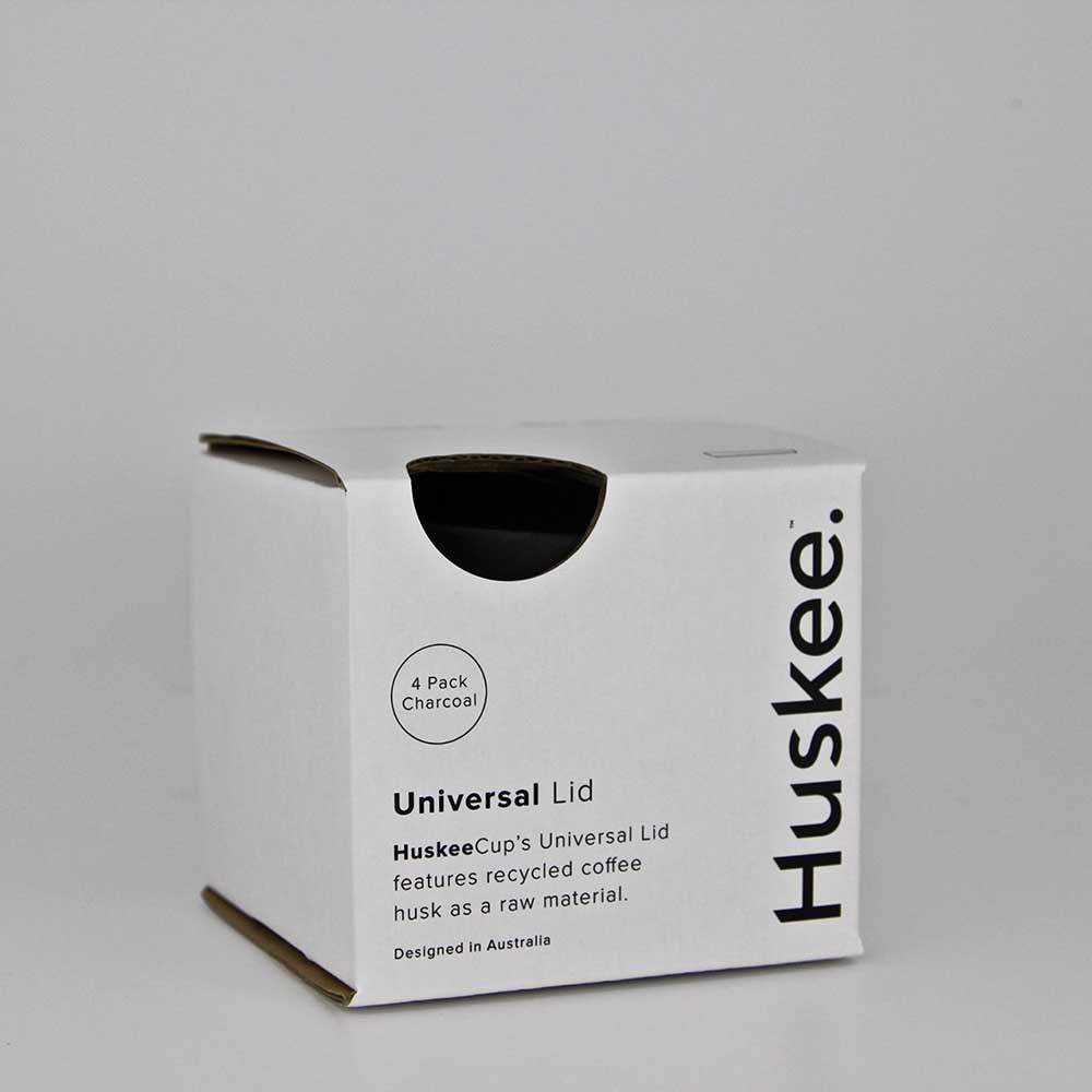 HuskeeCups - Lock 4-pack - Tillverkad av restprodukter från kaffebönan - Kolfärgad - 3