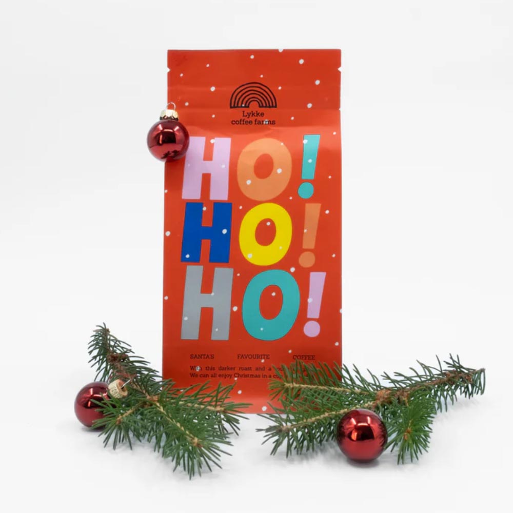 Lykke Kaffegårdar - Ho Ho Ho - Julkaffe 2026 - Mörkrostade hela kaffebönor - 250g