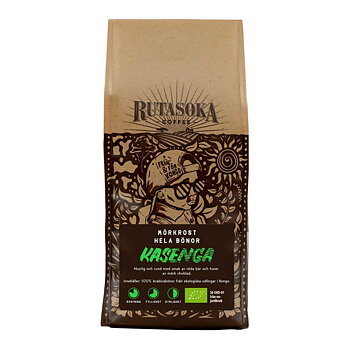 Rutasoka - Kasenga - Kongo - Ekologiska (SE-EKO-04) mörkrostade hela kaffebönor - 6x1kg 