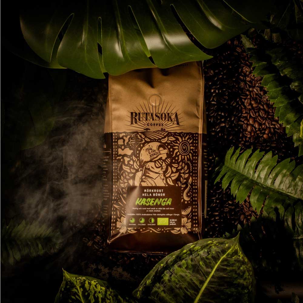 Rutasoka - Kasenga - Kongo - Ekologiska (SE-EKO-04) mörkrostade hela kaffebönor - 6x1kg  - 2