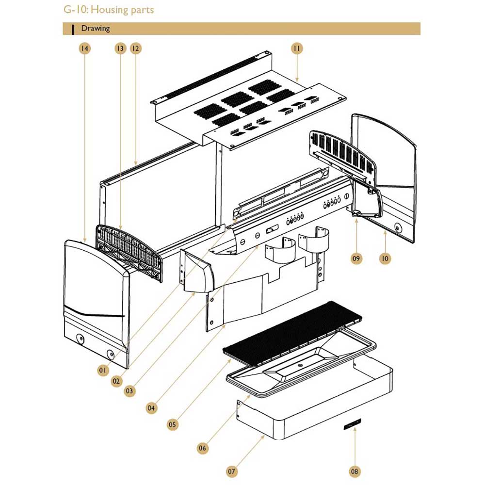Reservdelar - Expobar - G10 2GR, G10 Mini 2GR, G10 Mini 1GR - Housing parts