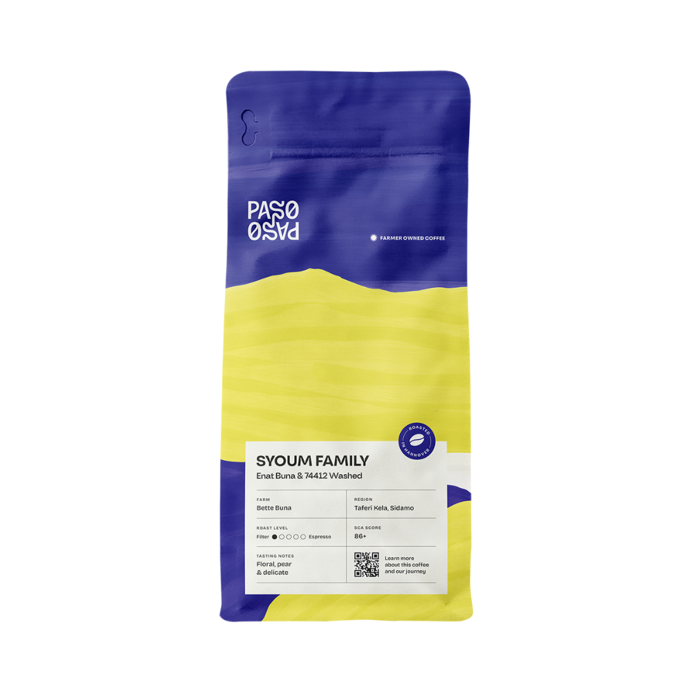 Paso Paso - Syoum Family - Washed - Etiopien - Ljusrostade hela kaffebönor - 250g