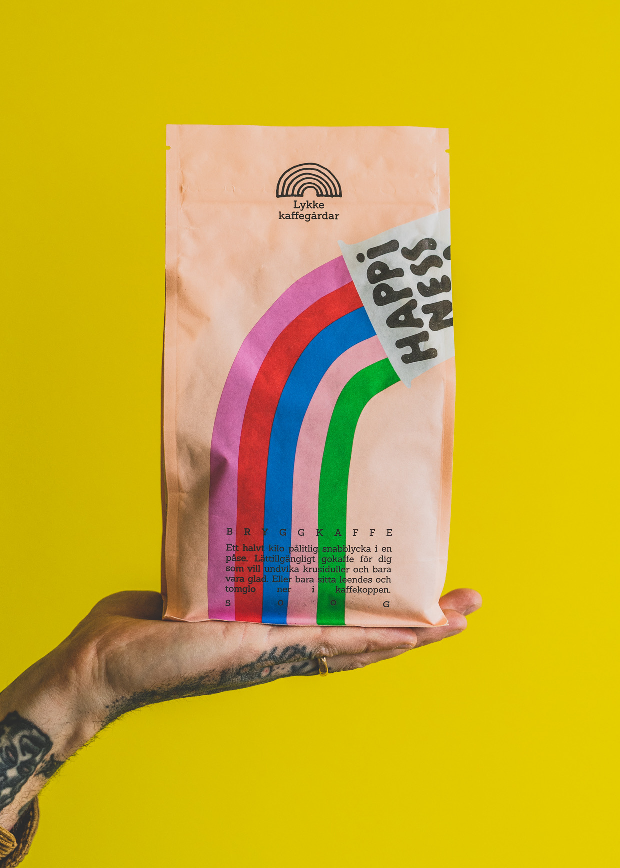 Lykke kaffegårdar - Happiness - Mellanrostade hela kaffebönor - 10x500g - 3