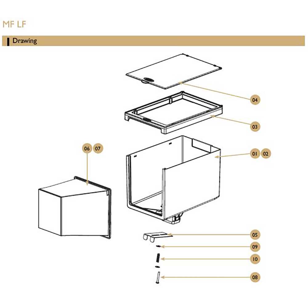 Reservdelar - CQube MF13 W, MF04 CO2, MF13 CO2, LF04, LF13, LF13 W, LF13 CO2 - Bönbehållare