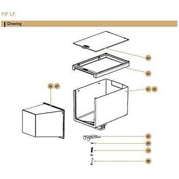 Reservdelar - CQube MF13 W, MF04 CO2, MF13 CO2, LF04, LF13, LF13 W, LF13 CO2 - Bönbehållare