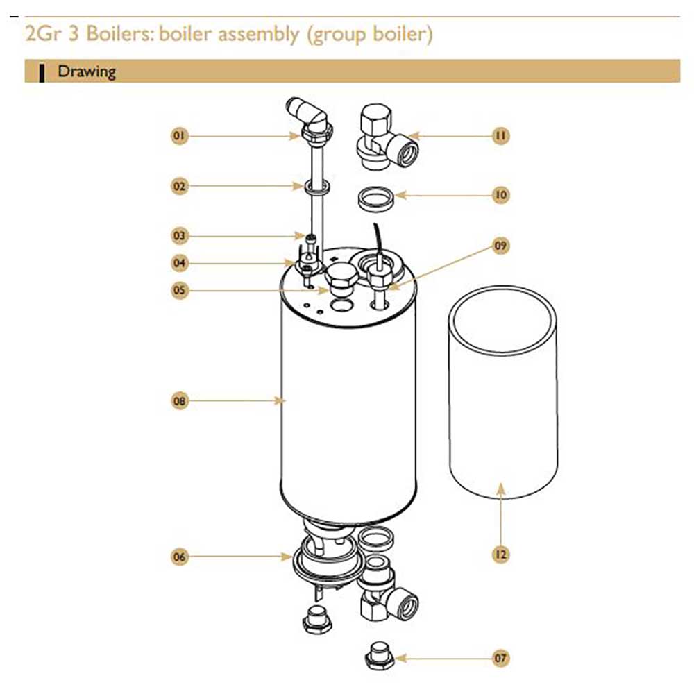Reservdelar - Expobar Carat Eco - 2GR 3 Boilers - Group boiler