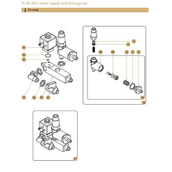 Reservdelar - Expobar - G10 2GR - G10 Mini 2GR - Water supply / Drainage set