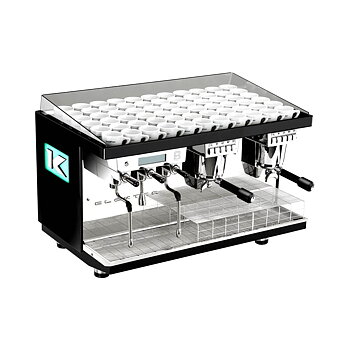 Elektra - KUP 2-group Pearl Matt Black - Snygg, effektiv espressomaskin för restaurangen eller caféet - Två grupper