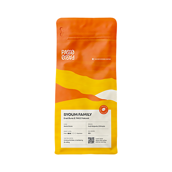 Paso Paso - Syoum Family - Heirloom Natural - Etiopien - Ljusrostade hela kaffebönor - 250g
