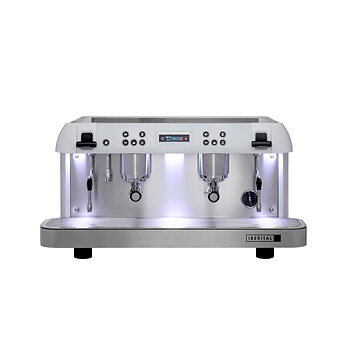 Iberital - Expression PRO - 2 Grupper - Vit - Minimalistisk, elegant och högpresterande espressomaskin - Med två kokare