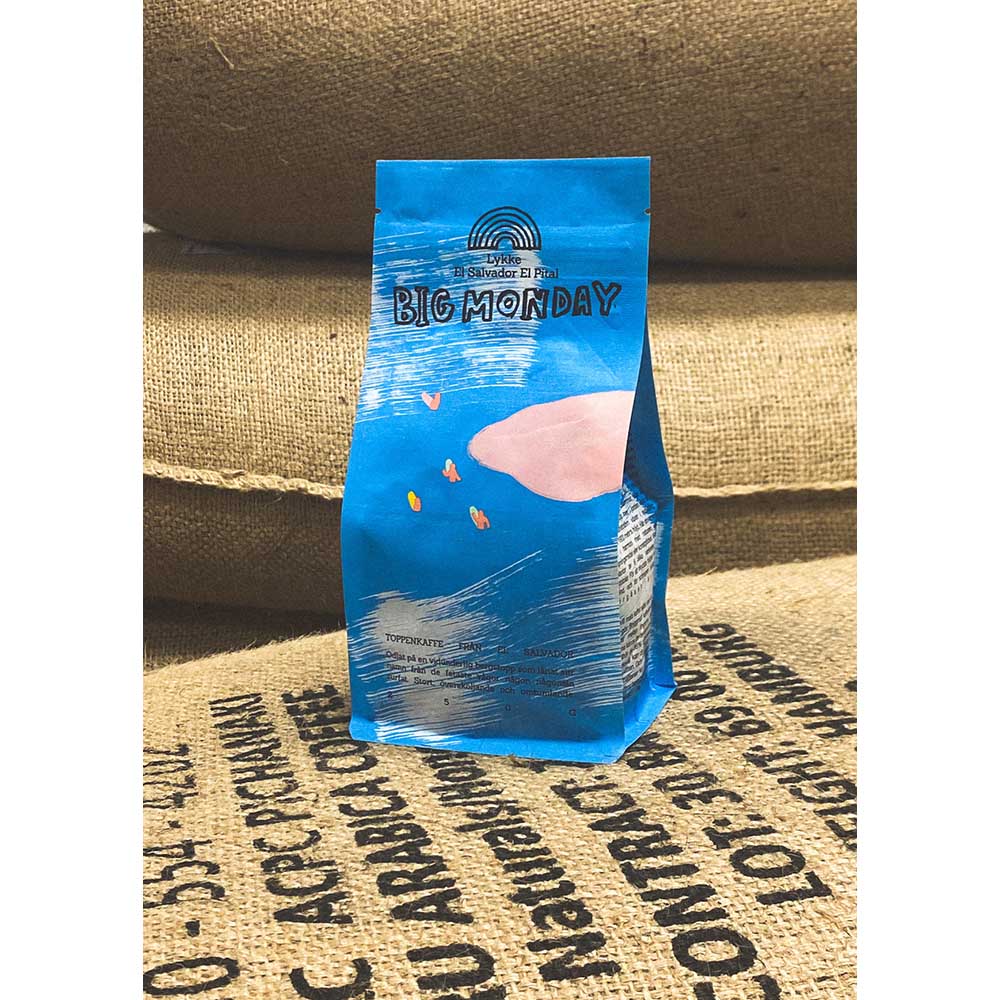 Lykke kaffegårdar - Big Monday - El Salvador - Mellanrostade hela kaffebönor - 250g - 2