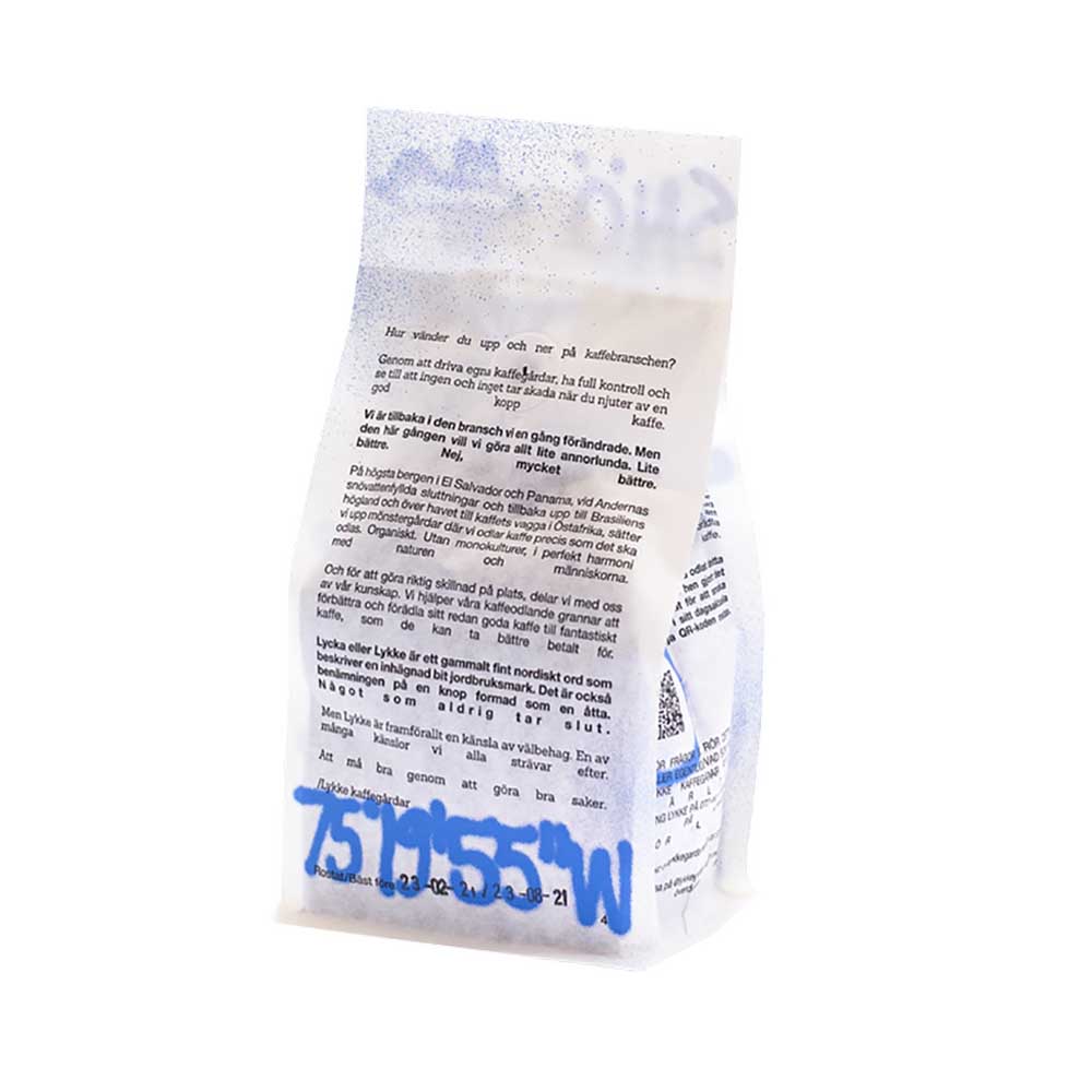 Lykke kaffegårdar - Snövatten - Peru - Mellanrostade hela kaffebönor - 250g - 2