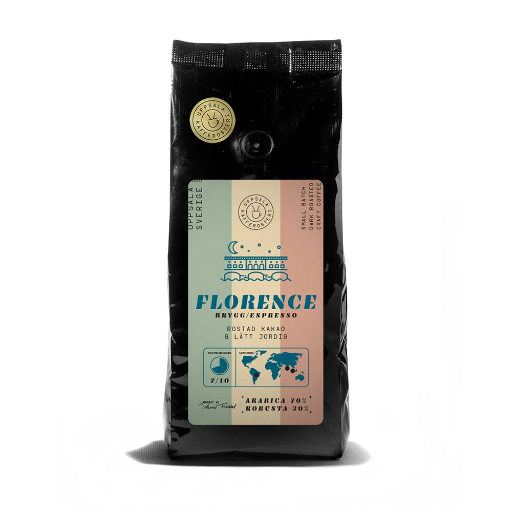 Uppsala Kafferosteri - Florence - Mörkt mellanrostade kaffebönor - 250g