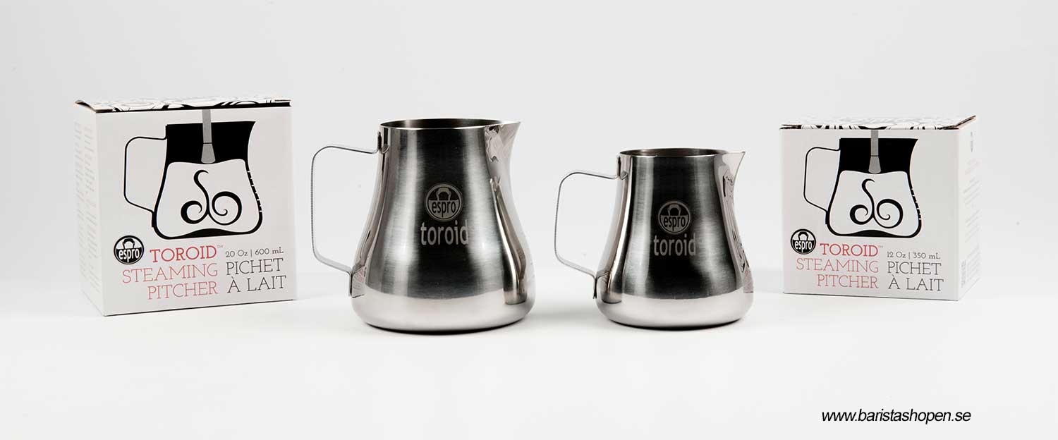 Espro - Toroid 2 - Mjölkskumningskanna i rostfritt stål för perfekt mikroskum till latte art - 350ml - 5