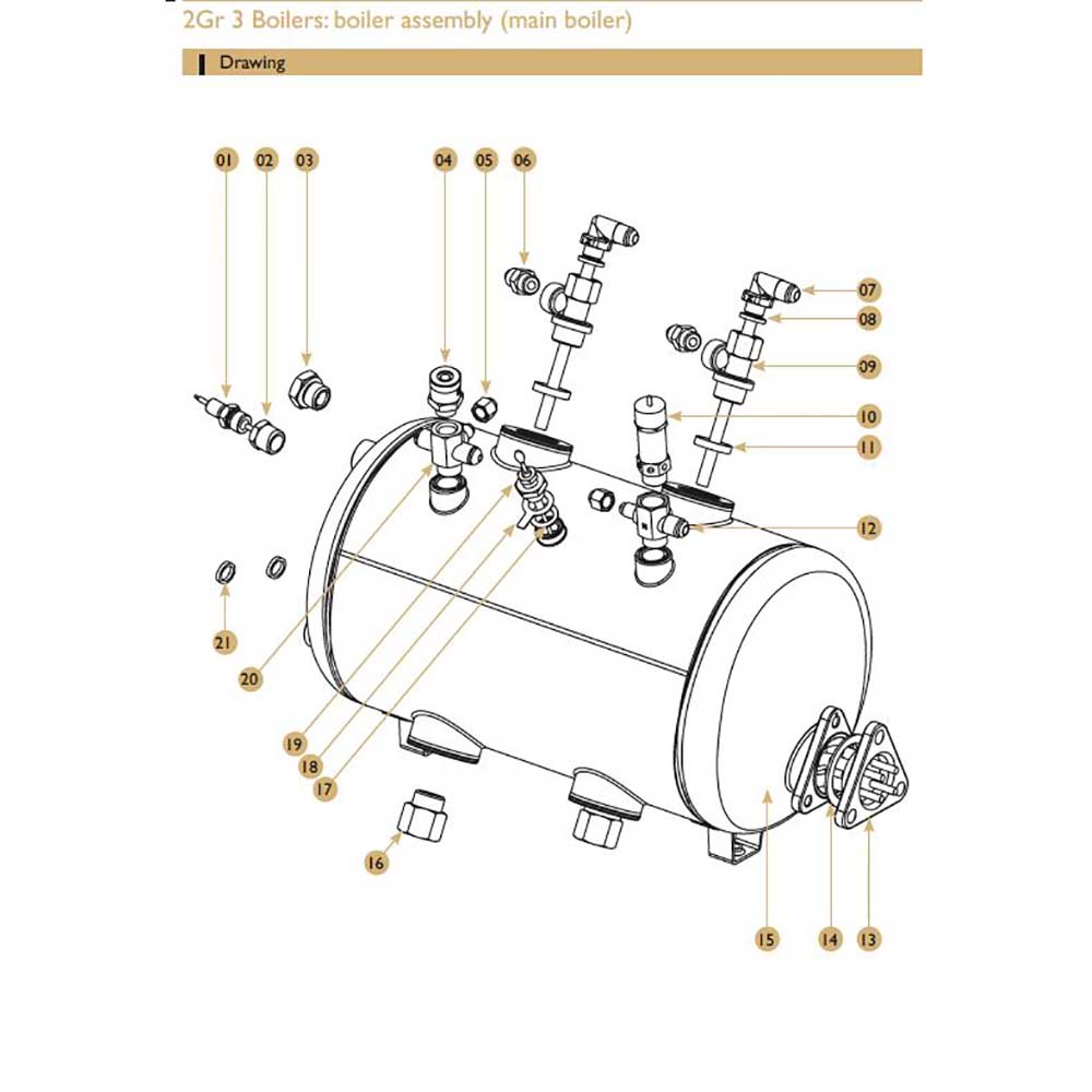 Reservdelar - Expobar Carat Eco - 2GR 3 Boilers - Main boiler
