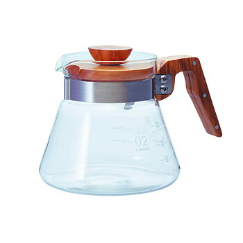 Hario - Coffee Server - Serveringskanna med handskulpterat trähandtag - Olive Wood - 600ml