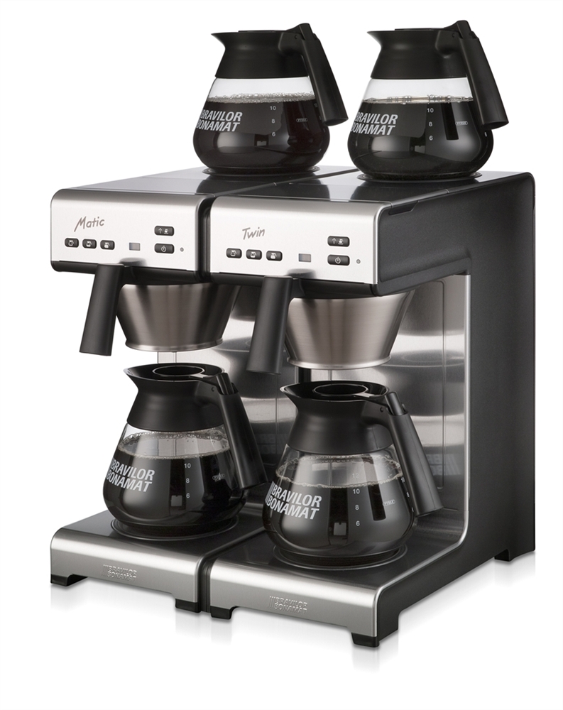 Bonamat - Matic Twin 230V - Modell 2017 -  2 snabba filterbryggare med vattenanslutning - Kaffebryggare - 2