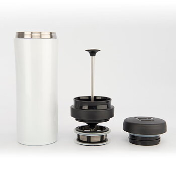 Espro - Travel Tea Press - White - Presskanna som gör te i spillfri termosmugg