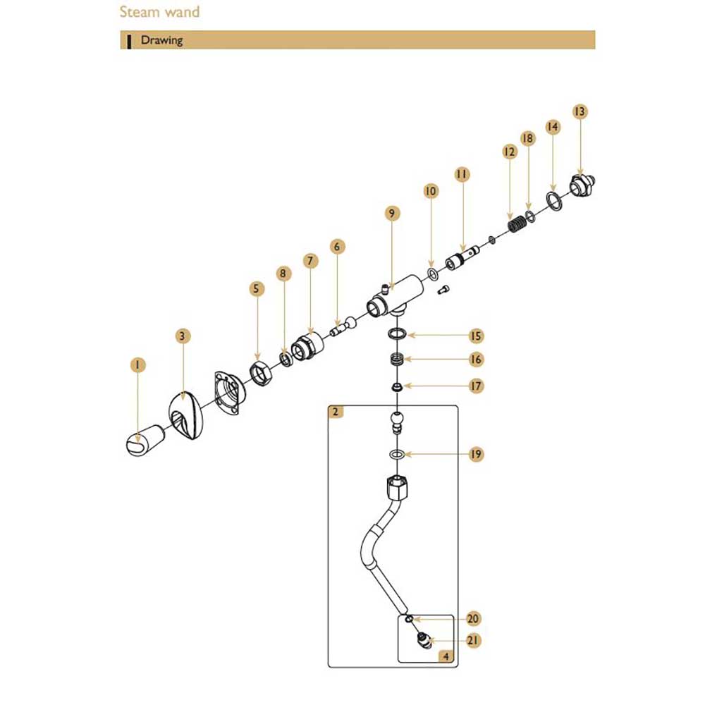 Reservdelar Expobar Carat Eco Steam wand