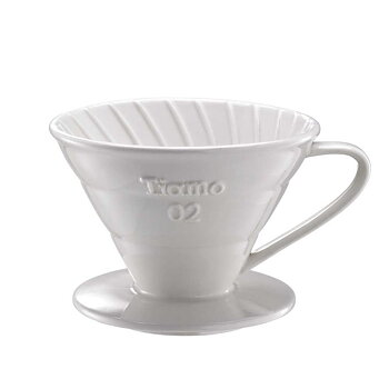 Tiamo - Ceramic V02 Dripper White - Vitt porslinsfilter 2-4 koppar, skopa ingår