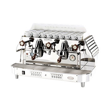 Elektra - BARLUME 2-group Ice White - Snygg och högpresterande espressomaskin med 50-talsdesign - För restaurang, bar, café etc - Med två grupper