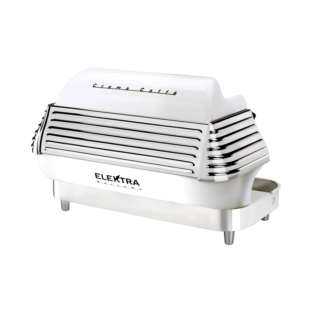 Elektra - BARLUME 2-group Ice White - Snygg och högpresterande espressomaskin med 50-talsdesign - För restaurang, bar, café etc - Med två grupper - 2