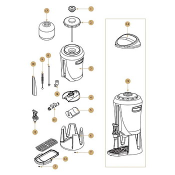 Coffe Queen - Reservdelar till Serveringsstation 5L -  Single Tower och Tower