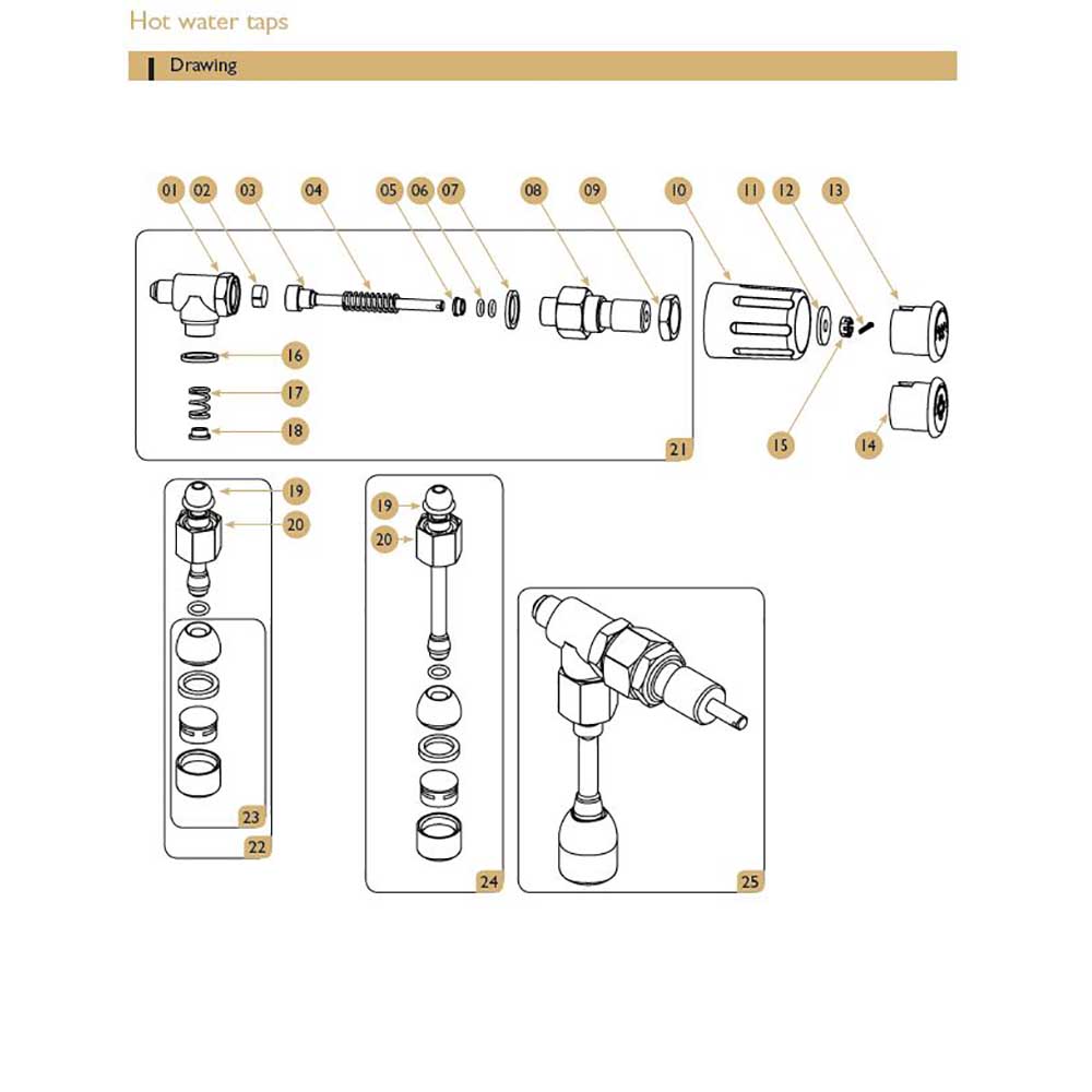 Reservdelar - Expobar - G10 2GR - G10 Mini 2GR - Varmvattentap