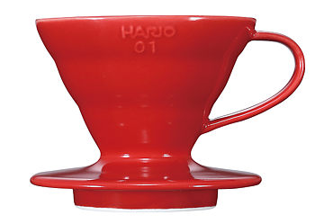Hario - V60 01 - PorslinsFilter Röd 1kopp