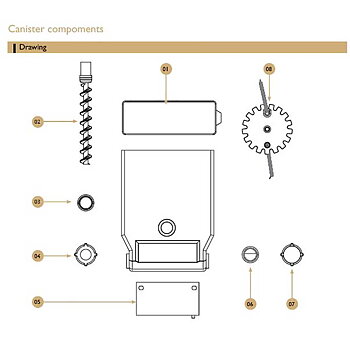 Reservdelar - CQube SF03, SF12, MF04 W, MF13 W, MF04 CO2, MF13 CO2, LF04, LF13, LF04 W, LF13 W, LF04 CO2, LF13 CO2 - Canister