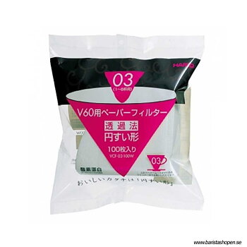 Hario - V60 03 - Stora vita japanska pappersfilter till 2-3kopp, Chemex 6-8 och Clever Dripper Large