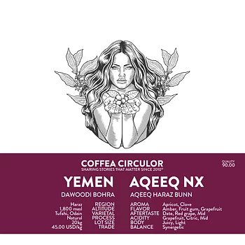 Coffea Circulor - Aqeeq NX - Yemen - Ljusrostade kaffebönor - 250g