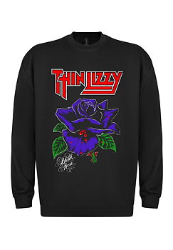 THIN LIZZY - SWEATSHIRT, BLACK ROSE