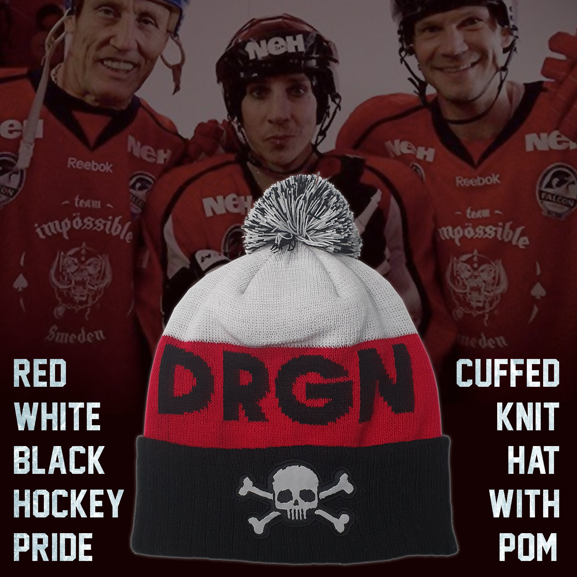 DREGEN - HOCKEY PRIDE CUFFED KNIT HAT WITH POM - 2