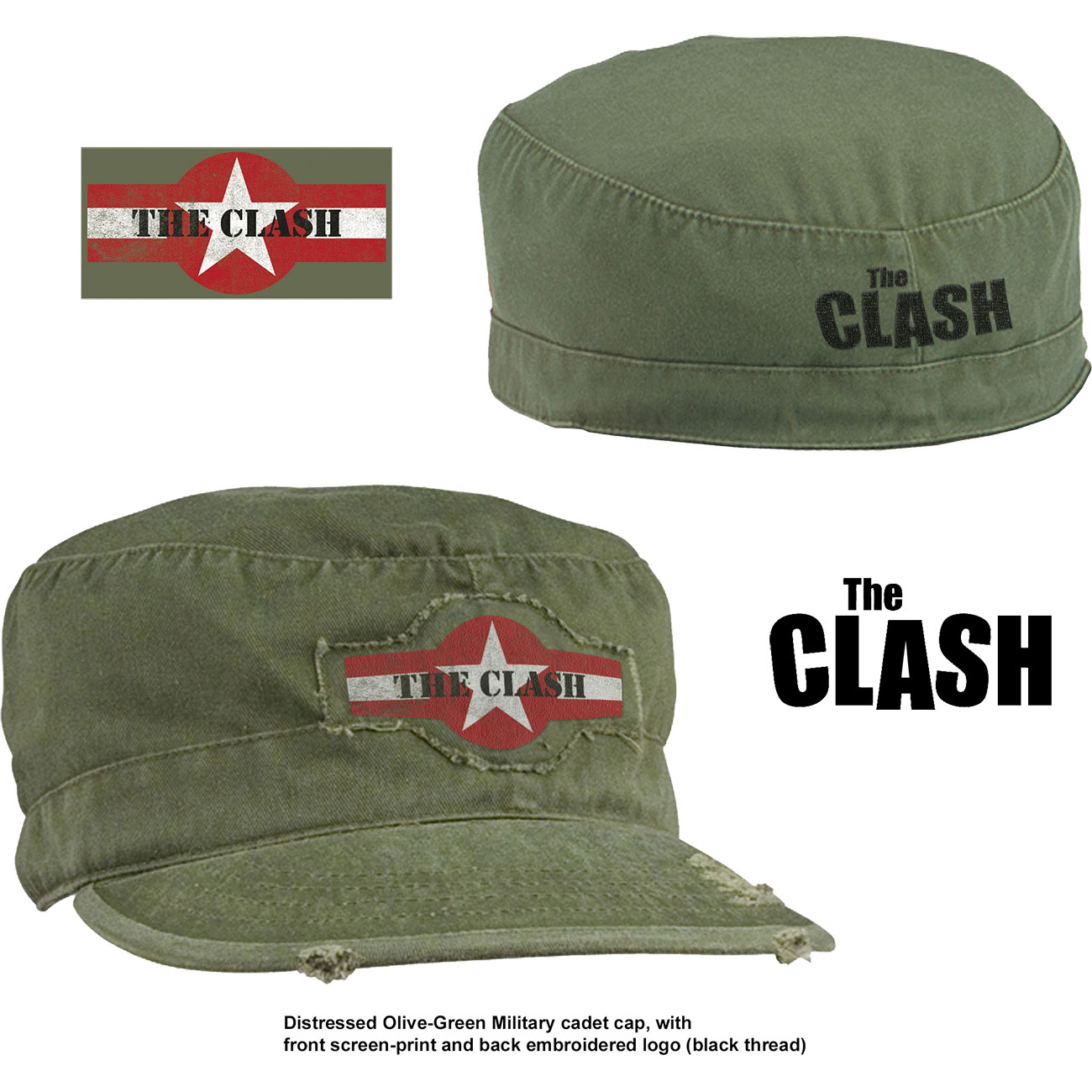 CLASH, THE - MILITARY CAP, STAR LOGO (DISTRESSED) - 2