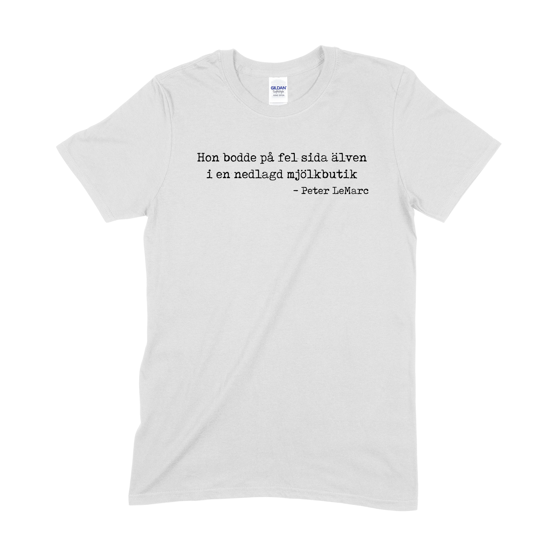PETER LEMARC - T-SHIRT, HON BODDE PÅ FEL SIDA ÄLVEN