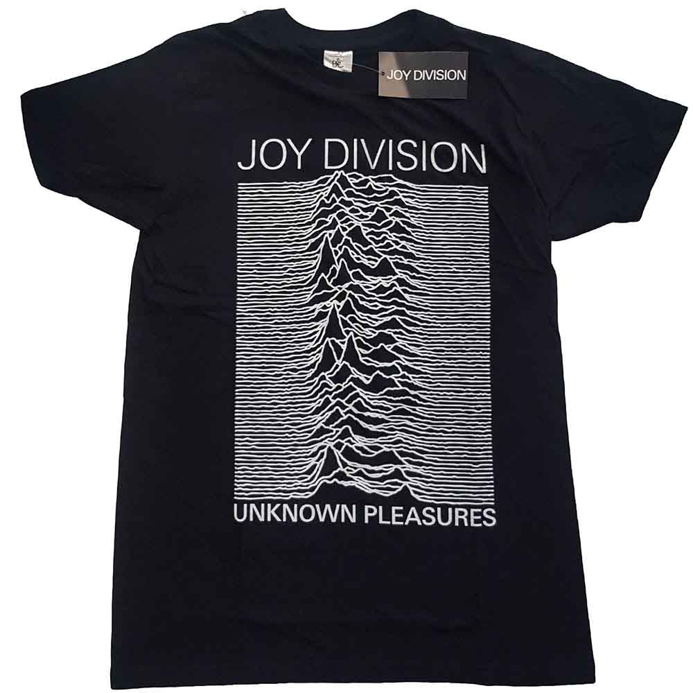 JOY DIVISION - T-SHIRT, UNKNOWN PLEASURES WHITE ON BLACK - 2