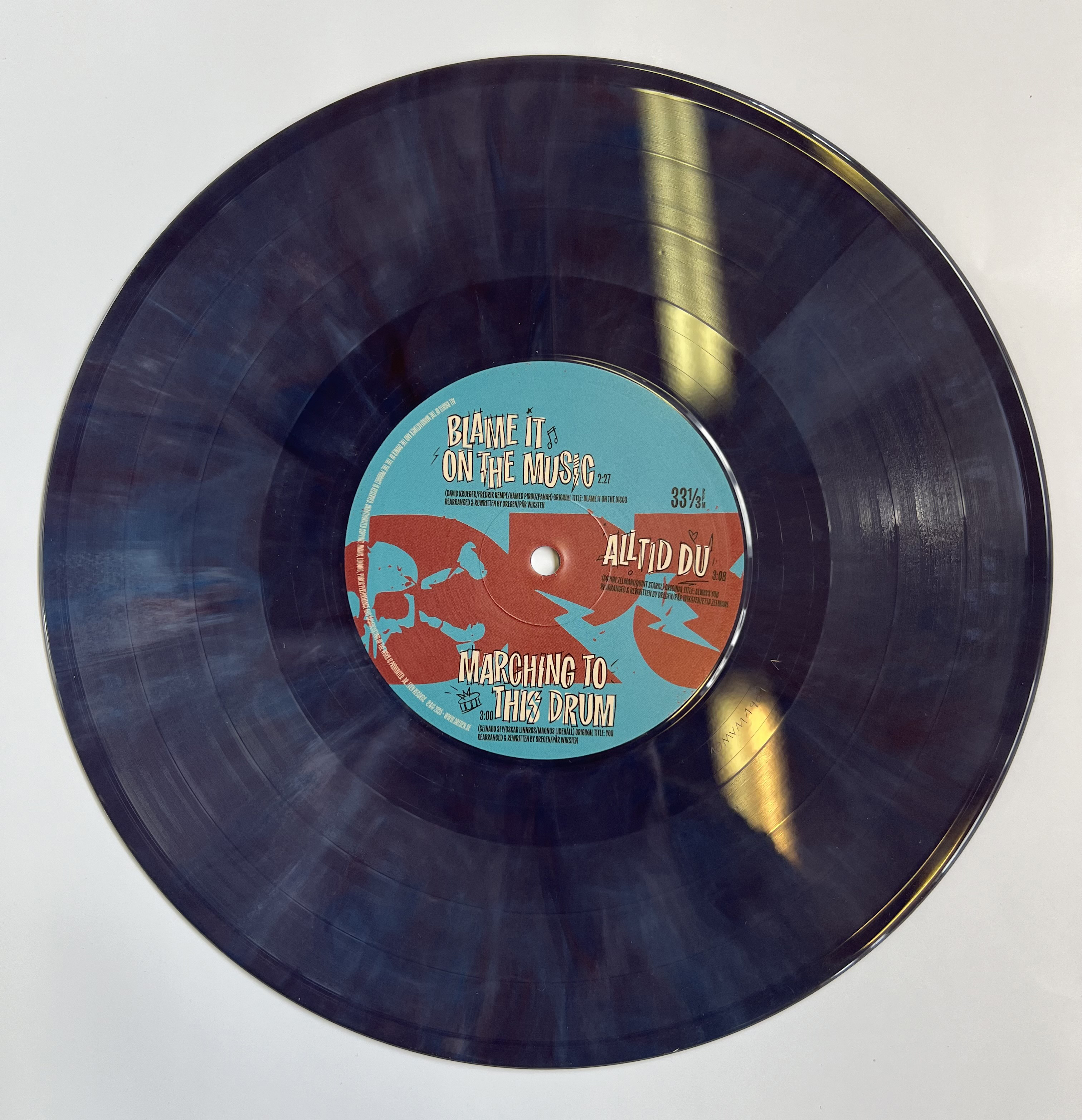 DREGEN - SÅ MYCKE DREGEN, 10" EP (BLUE/BROWN MARBLE VINYL) + LITHOGRAPHY - 4