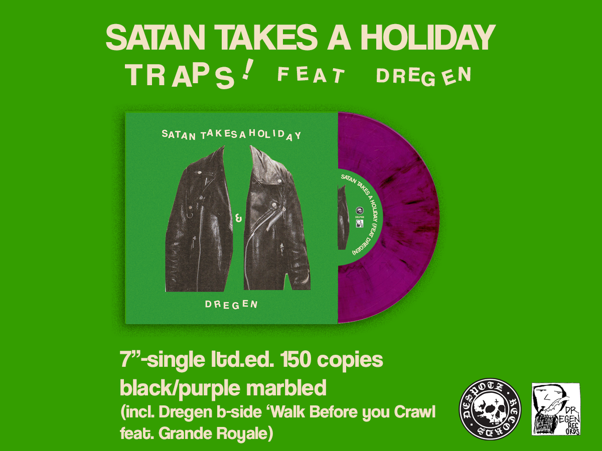 TRAPS! SATAN TAKES A HOLIDAY (FEAT. DREGEN) 7" BLACK/PURPLE VINYL