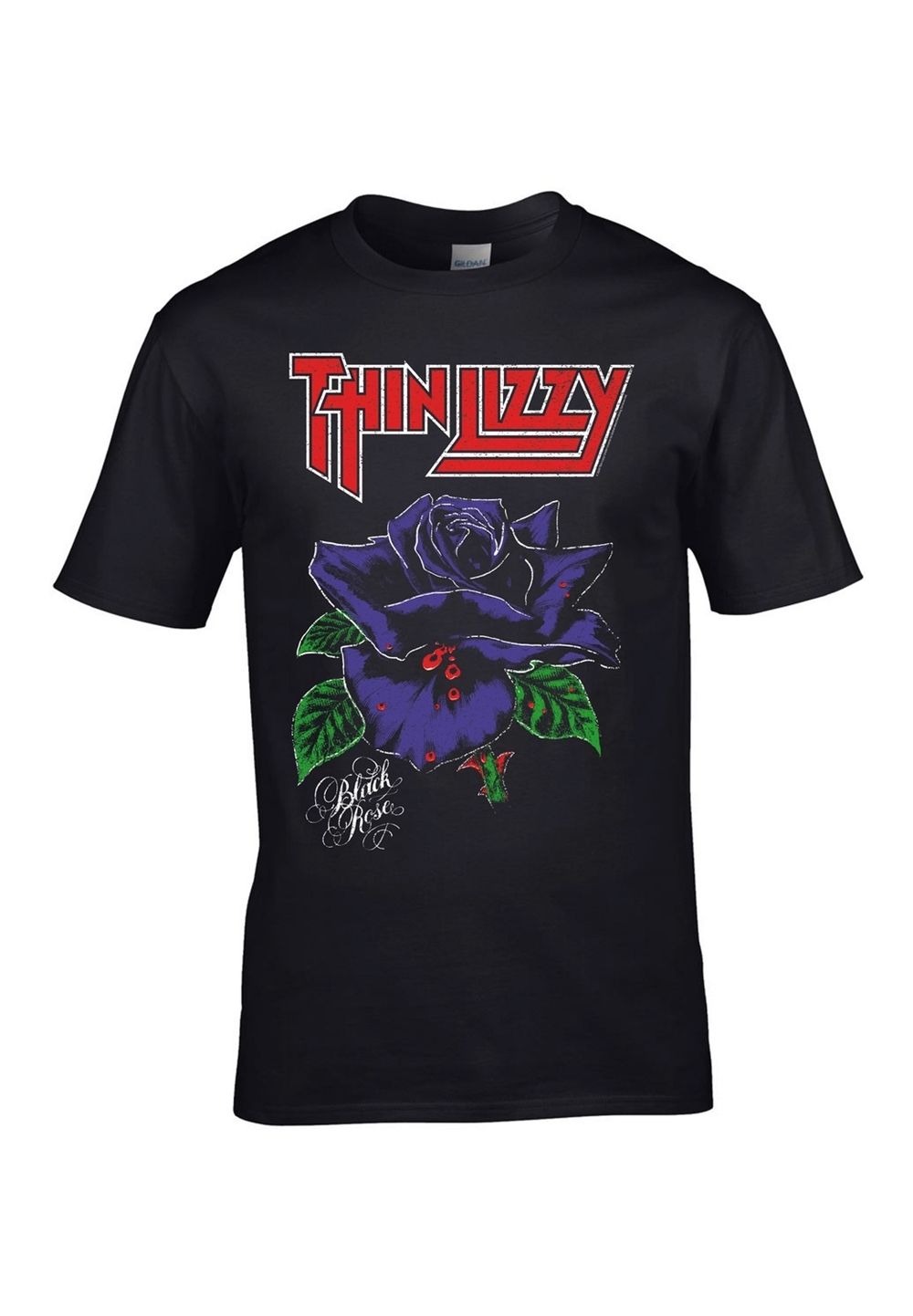 THIN LIZZY - T-SHIRT, BLACK ROSE