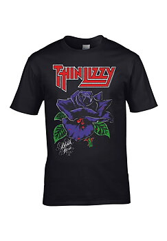 THIN LIZZY - T-SHIRT, BLACK ROSE