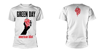 GREEN DAY  - T-SHIRT, AMERICAN IDIOT HEART (WHITE)