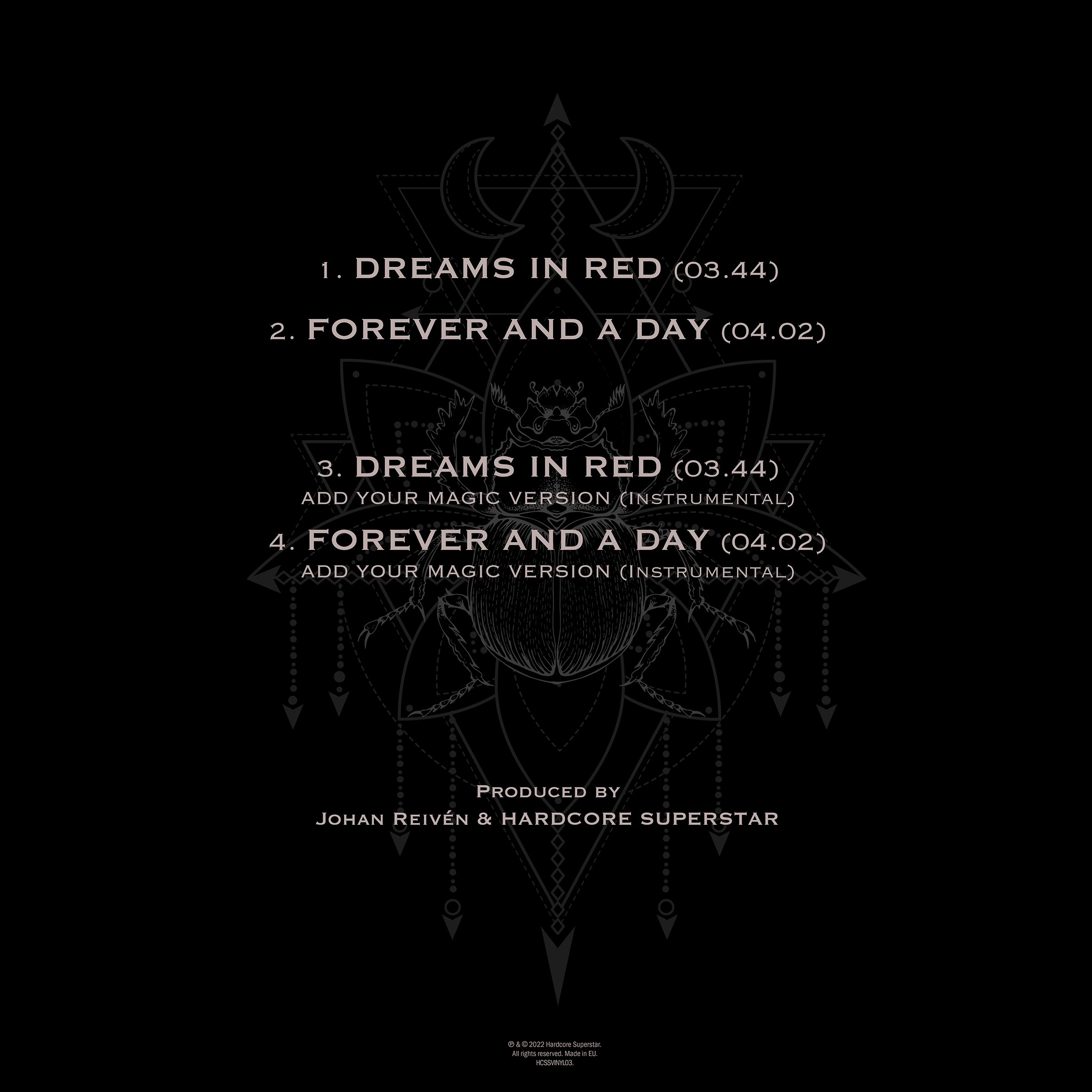 HARDCORE SUPERSTAR - DREAMS IN RED / FOREVER AND A DAY (12" VINYL) - 2